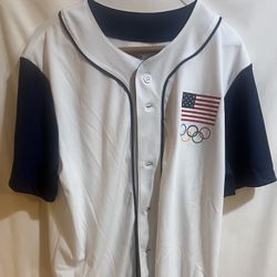 Team USA Jersey Shirt Mens Medium White Blue Olympic Olympics Baseball Fanatics Used Good Condition $25 Meet Up In Irving @dfwgoods 