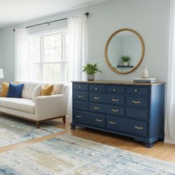 Taylor Jamestown Refinished Navy Blue Solid Wood Dresser