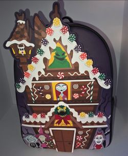 Disney loungefly nightmare before xmas gingerbread backpack nwt