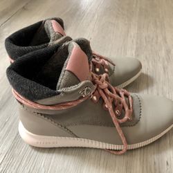 Cole Haan Waterproof Zerogrand Chelsea Hiking Boots Gray and Pink Women's Size 6