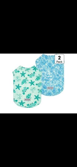 Fitwarm 2 Pack Marine UPF 50+ UV Sun Protection Dog Shirt, Lightweight Cooling Vest, Quick Dry Summer Clothes for Small Dogs Boy Girl, Pet Outfit, Sky