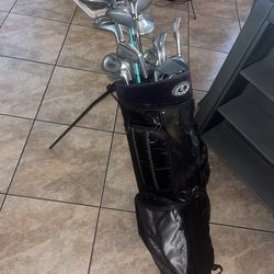 Golf bag with sticks