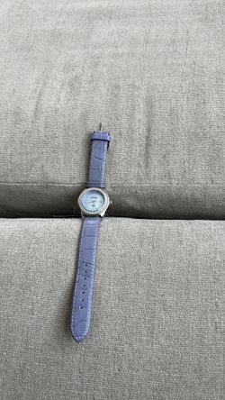 Michael Michael Kors Watch Periwinkle Blue Silver-tone Case Genuine Leather Band
