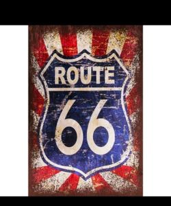 Route 66 sign.