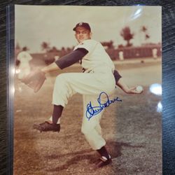 Signed Clam Labine Brooklyn Dodgers 8x10 Autograph Photo MLB Baseball