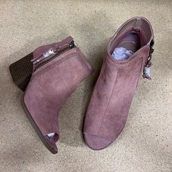 pink open toe boot heels size 7