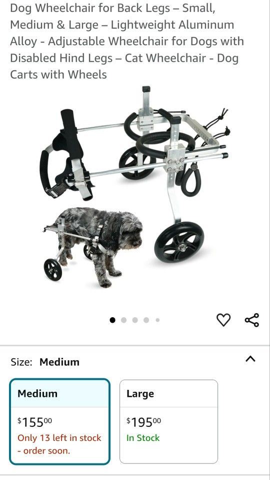 Brand New Adjustable Pet Wheelchair