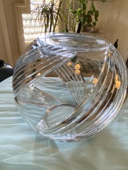 CESKA CRYSTAL ROSE BOWL 