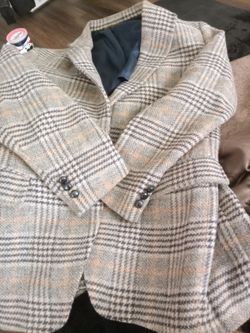 Wool Blend Plaid Blazer Jacket Kuppenheimr