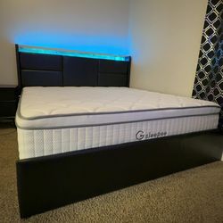 King size bed frame and mattress