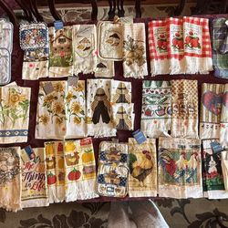 Vintage Kitchen Hand Towels, Dish Clothes and Pot Holders