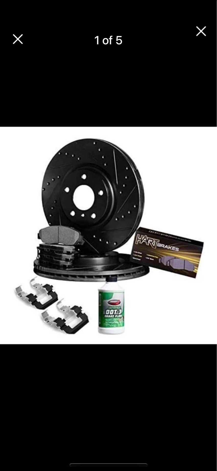 Hart Brakes Rear Brakes and Rotors Kit |Rear Brake Pads| Brake Rotors and Pads| Semi Metallic Brake Pads and Rotors| Hardware Kit - BHC1.72047.43