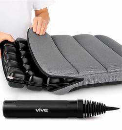 Vive Inflatable Wheelchair Air Seat Cushion - Adjustable Air Pressure Relief Travel Seat, Portable - Waffle Style Pressure Relief Bed Sore Ulcer Treat