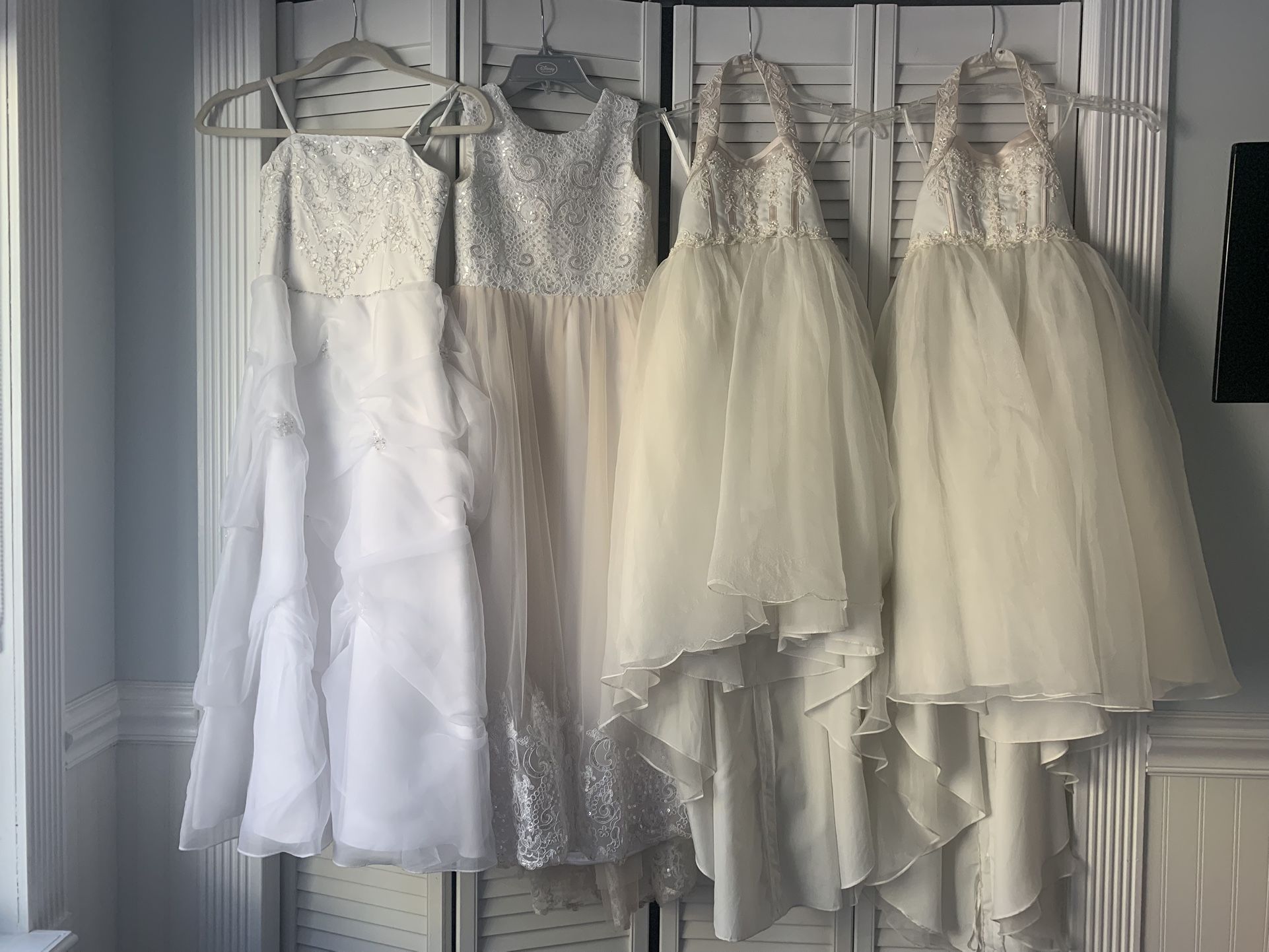  4 David’s Bridal Flower Girl / Little Bride Dresses SZ 3, 4, 6, 7 