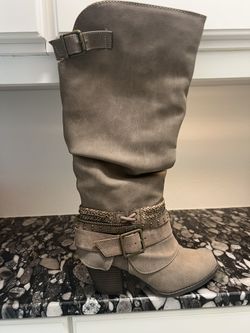 Light Brown Pressed Suede Boots