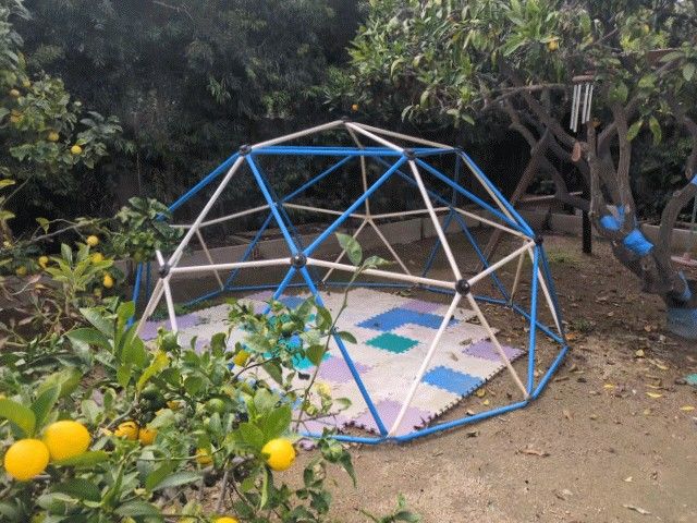Geometric Jungle Gym, 5 Feet Tall, 10 Feet Diameter, Metal 