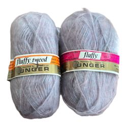 2 Yarn Purple Unger Fluffy Tweed Yarn Color 708 Vintage Skein 156 Yds Ea France
