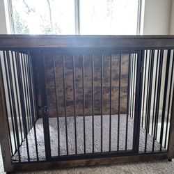 BREEZEHEAT 44" Dog Crate Furniture - Heavy Duty End Table Kennel - Rustic Brown