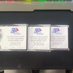 2005-2007 US Mint 50 State Quarters Silver Proof Sets