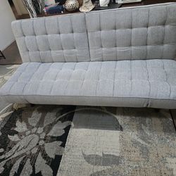Lexicon Lulea Convertible Futon Sofa, Silver Gray