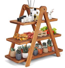 SERVING TRAY 3 TIER WOODEN $29.99