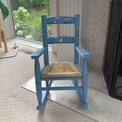 Blue  Hand Painted (sailboats ) Children’s Rocking Chair 