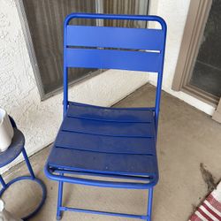 Blue Chair And Side Table