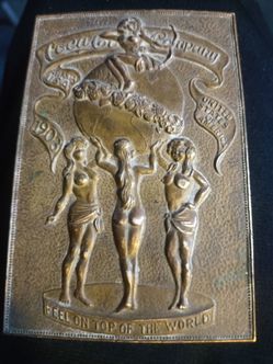 VINTAGE 1903 COCA-COLA TIFFANY STUDIO BRASS BELT BUCKLE