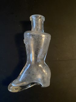 Vintage Glass Boot Bottle 