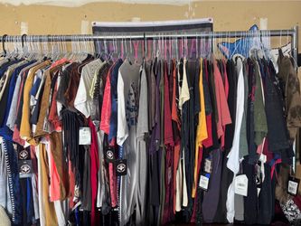 New Affliction Mixed Clothing Lot – Rack of Assorted Tops
