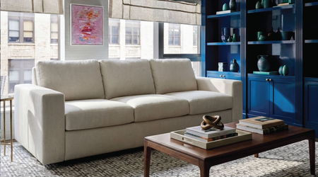 Stearns & Foster® Paolo Ivory Queen Sleeper Sofa w/ Memory Foam Mattress