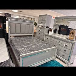 silver bedroom set new in box