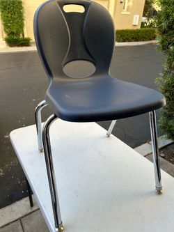 Chair - Metal frame with plastic contoured seat