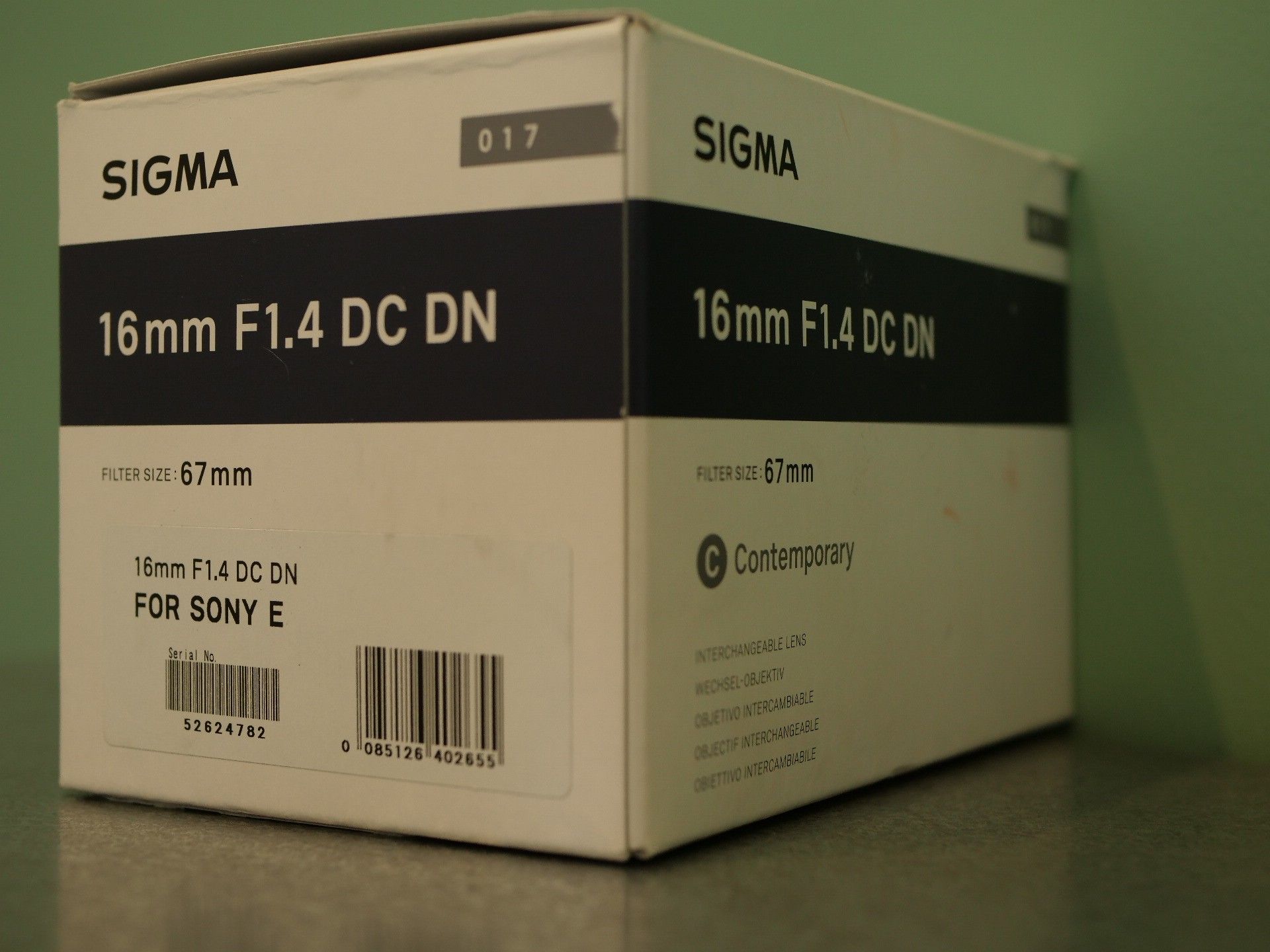 Open box Sigma 16mm f1.4 DC DN contemporary lens