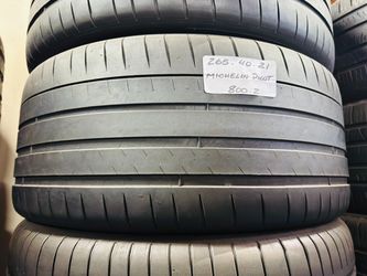Set of 2 Used Tires 265/40ZR21 MICHELIN PILOT SPORT 4S 265/40R21 MAX PERFORMANCE SUMMER 265 40 21