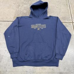 vintage university of pittsburgh panthers navy collegiate lee sport hoodie large
