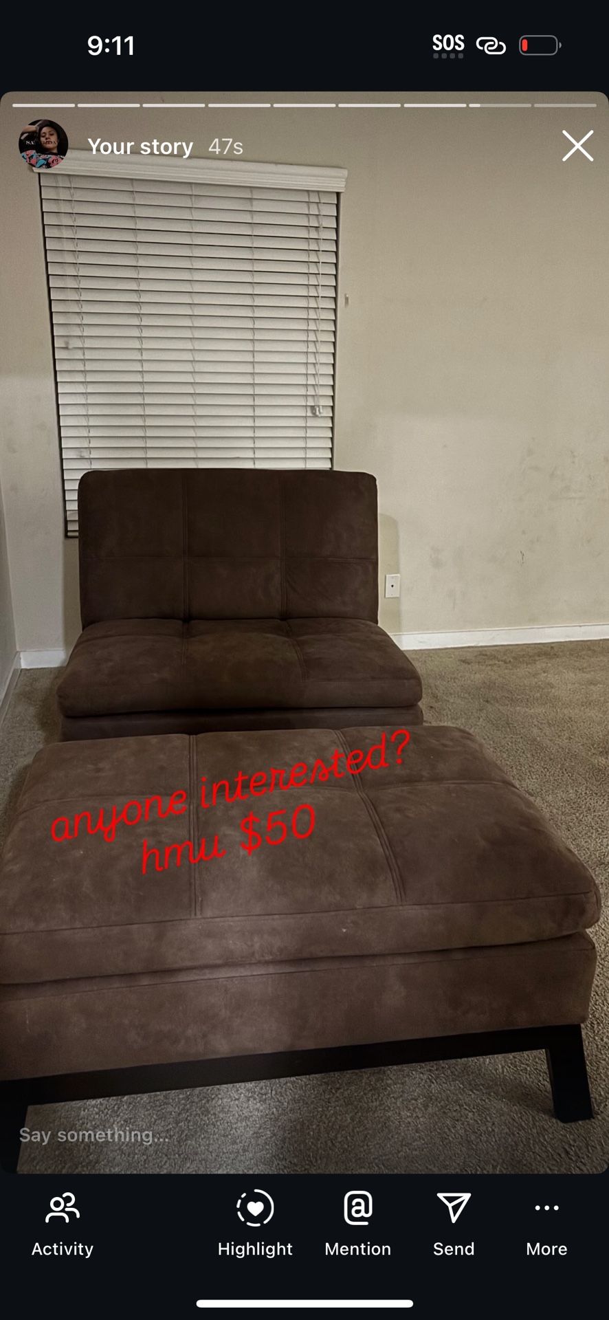 brown sofa, good condition! 