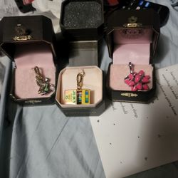 Lot Of 3 Juicy Couture Charms HTF