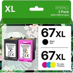 new 67XL Ink Cartridges Replacement for HP 67 XL Combo Pack Work for HP Envy 6055e 6055 6052 6075 Envy Pro 6455e 6 6452 DeskJet 4155 2755e 275