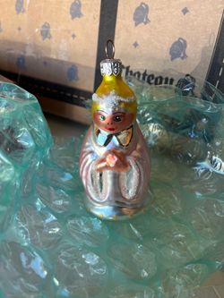Vintage Glass Angel Christmas Ornament