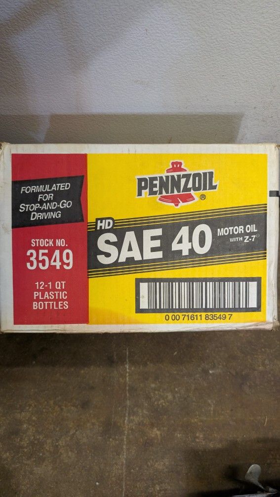 Pennzoil SAE 40 motor oil 12 qt $55 for all