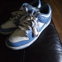 (Size 9) Leather sneakers, Nike Dunk Low, Blue/White colorway