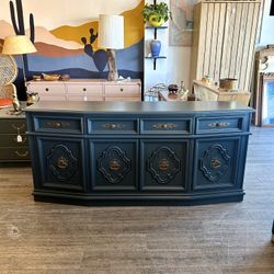 Dark Grey Green Buffet / Sideboard / Tv Stand / Entertainment Center 