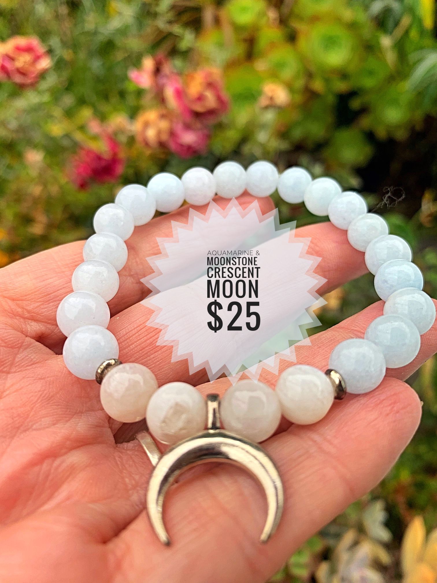 Moonstone And Aquamarine Bracelet 