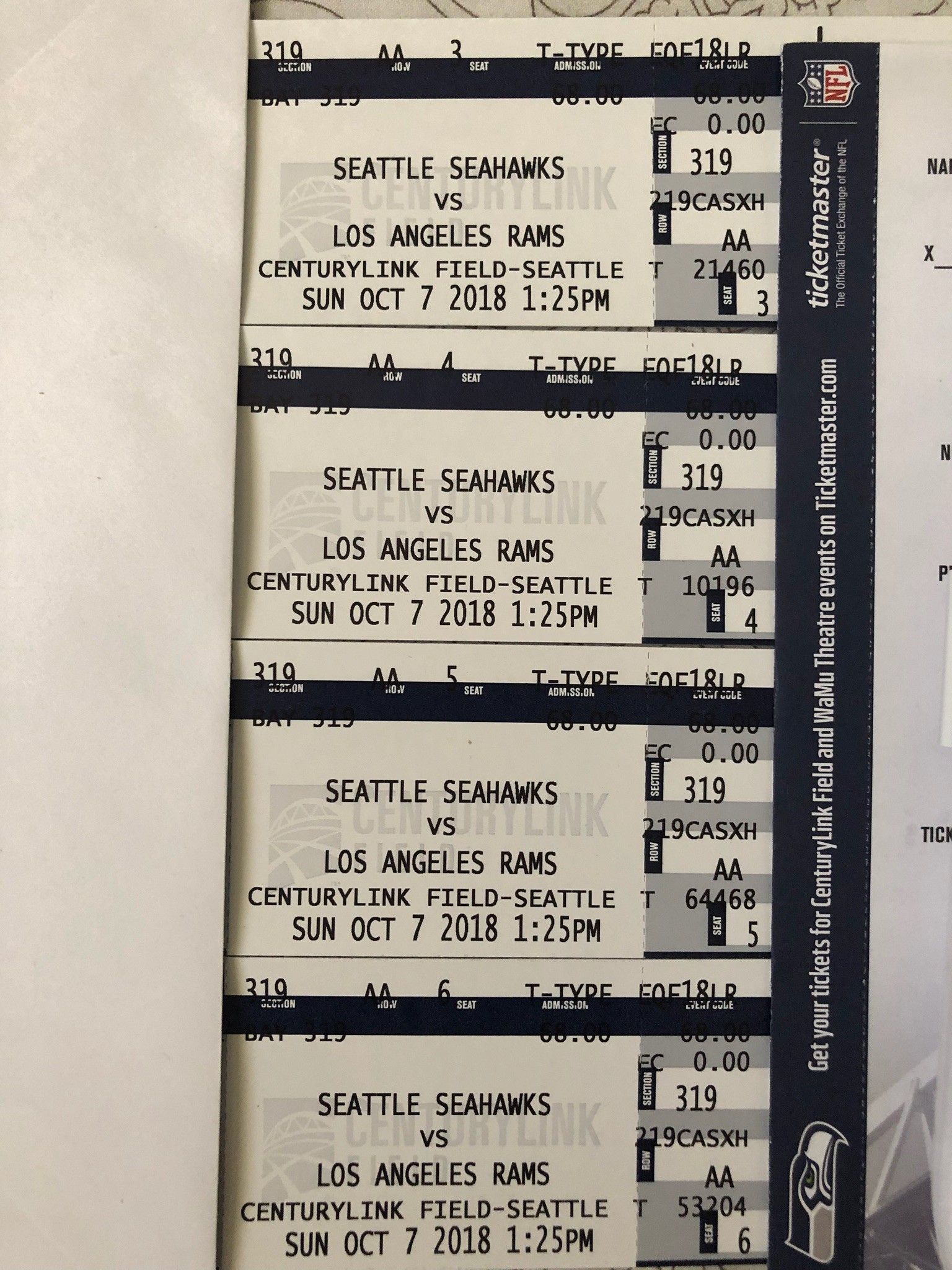 Seattle Seahawks vs Los Angeles Rams