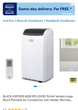 Like NEW BLACK AND DECKER PORTABLE AC UNIT W REMOTE AND HOSE