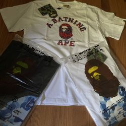 Red And Blue Bape Tee Size Small Brand New