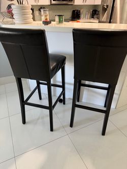 Crate & Barrel Lowe Onyx Barstools – Set of 2 ($225 each)