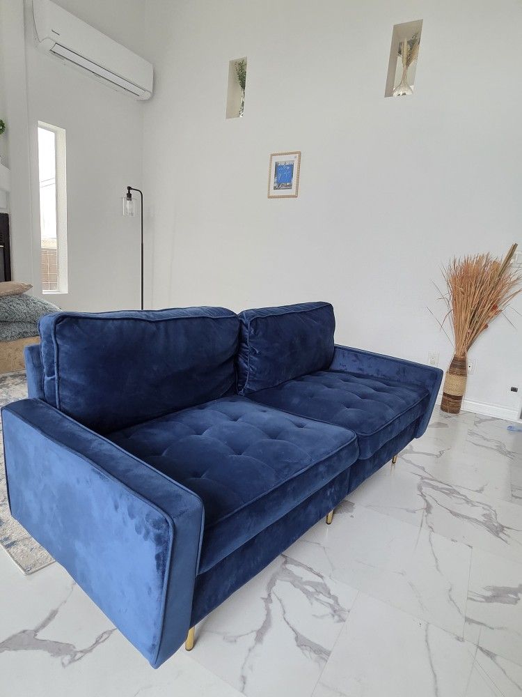 Blue Velvet Couch