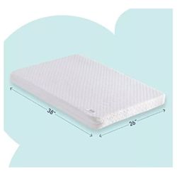 hiccapop Pack and Play Mattress Pad Dual Sided w/Firm Side 38x26" White 